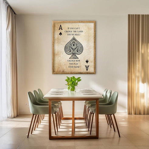 Posterizer 1 pcs-Change How You Play Your Hand-Poker Card-Artistic Word Art-Motivational & Inspirational Art- unframed wall art...